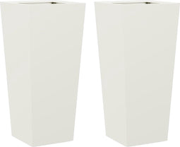 vidaXL - Plantenbakken - 2 - st - 35x35x75 - cm - staal - wit