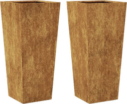 vidaXL - Plantenbakken - 2 - st - 35x35x75 - cm - weervast - staal