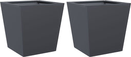 vidaXL - Plantenbakken - 2 - st - 40x40x40 - cm - staal - antracietkleurig
