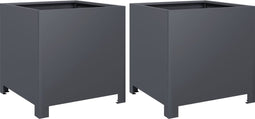 vidaXL - Plantenbakken - 2 - st - 40x40x40 - cm - staal - antracietkleurig