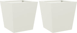 vidaXL - Plantenbakken - 2 - st - 40x40x40 - cm - staal - wit