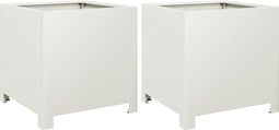 vidaXL - Plantenbakken - 2 - st - 40x40x40 - cm - staal - wit