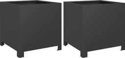 vidaXL - Plantenbakken - 2 - st - 40x40x40 - cm - staal - zwart