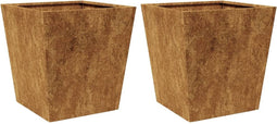 vidaXL - Plantenbakken - 2 - st - 40x40x40 - cm - weervast - staal