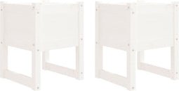 vidaXL - Plantenbakken - 2 - st - 40x40x52,5 - cm - massief - grenenhout - wit