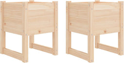 vidaXL - Plantenbakken - 2 - st - 40x40x52,5 - cm - massief - grenenhout