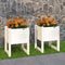 vidaXL - Plantenbakken - 2 - st - 40x40x52,5 - cm - massief - grenenhout - wit