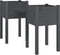 vidaXL - Plantenbakken - 2 - st - 40x40x70 - cm - massief - grenenhout - grijs