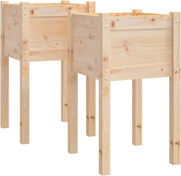 vidaXL - Plantenbakken - 2 - st - 40x40x70 - cm - massief - grenenhout