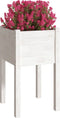 vidaXL - Plantenbakken - 2 - st - 40x40x70 - cm - massief - grenenhout - wit