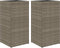 vidaXL - Plantenbakken - 2 - st - 40x40x80 - cm - poly - rattan - grijs