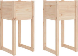 vidaXL - Plantenbakken - 2 - st - 40x40x81 - cm - massief - grenenhout