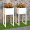 vidaXL - Plantenbakken - 2 - st - 40x40x81 - cm - massief - grenenhout - wit