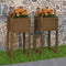 vidaXL - Plantenbakken - 2 - st - 40x40x81 - cm - massief - grenenhout - honingbruin