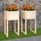 vidaXL - Plantenbakken - 2 - st - 40x40x81 - cm - massief - grenenhout