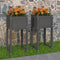 vidaXL - Plantenbakken - 2 - st - 40x40x81 - cm - massief - grenenhout - grijs