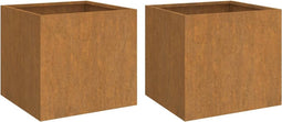 vidaXL - Plantenbakken - 2 - st - 42x40x39 - cm - cortenstaal