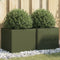 vidaXL - Plantenbakken - 2 - st - 42x40x39 - cm - staal - olijfgroen