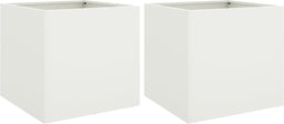 vidaXL - Plantenbakken - 2 - st - 42x40x39 - cm - staal - wit
