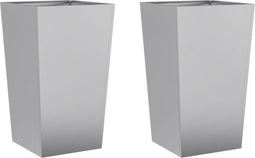 vidaXL - Plantenbakken - 2 - st - 45x45x75 - cm - gegalvaniseerd - staal