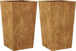 vidaXL - Plantenbakken - 2 - st - 45x45x75 - cm - weervast - staal