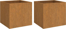 vidaXL - Plantenbakken - 2 - st - 49x47x46 - cm - cortenstaal