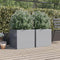 vidaXL - Plantenbakken - 2 - st - 49x47x46 - cm - gegalvaniseerd - staal - zilverkleur