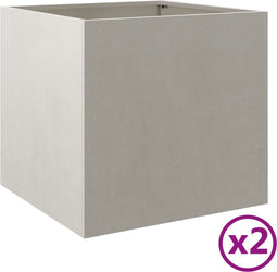vidaXL - Plantenbakken - 2 - st - 49x47x46 - cm - roestvrij - staal - zilverkleurig