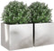 vidaXL - Plantenbakken - 2 - st - 49x47x46 - cm - roestvrij - staal - zilverkleurig