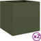 vidaXL - Plantenbakken - 2 - st - 49x47x46 - cm - staal - olijfgroen