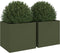 vidaXL - Plantenbakken - 2 - st - 49x47x46 - cm - staal - olijfgroen