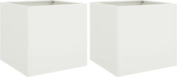 vidaXL - Plantenbakken - 2 - st - 49x47x46 - cm - staal - wit