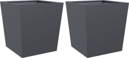 vidaXL - Plantenbakken - 2 - st - 50x50x50 - cm - staal - antracietkleurig