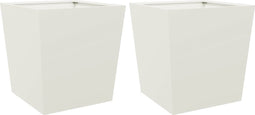 vidaXL - Plantenbakken - 2 - st - 50x50x50 - cm - staal - wit