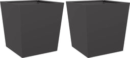 vidaXL - Plantenbakken - 2 - st - 50x50x50 - cm - staal - zwart