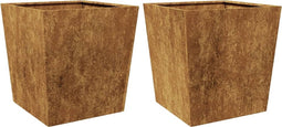 vidaXL - Plantenbakken - 2 - st - 50x50x50 - cm - weervast - staal