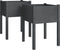 vidaXL - Plantenbakken - 2 - st - 50x50x70 - cm - massief - grenenhout - grijs