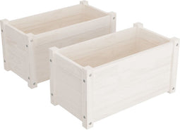 vidaXL - Plantenbakken - 2 - st - 60x31x31 - cm - massief - grenenhout - wit
