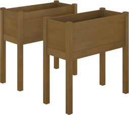 vidaXL - Plantenbakken - 2 - st - 70x31x70 - cm - massief - grenenhout - honingbruin