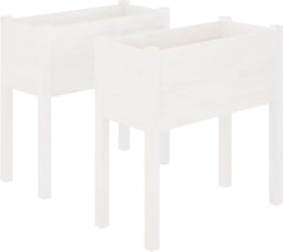 vidaXL - Plantenbakken - 2 - st - 70x31x70 - cm - massief - grenenhout - wit