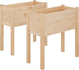 vidaXL - Plantenbakken - 2 - st - 70x31x70 - cm - massief - grenenhout