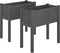 vidaXL - Plantenbakken - 2 - st - 70x31x70 - cm - massief - grenenhout - grijs