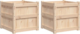 vidaXL - Plantenbakken - 2 - st - cm - massief - grenenhout