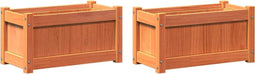 vidaXL - Plantenbakken - 2 - st - cm - massief - grenenhout - wasbruin