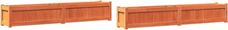 vidaXL - Plantenbakken - 2 - st - cm - massief - grenenhout - wasbruin