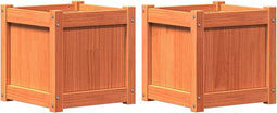 vidaXL - Plantenbakken - 2 - st - cm - massief - grenenhout - wasbruin