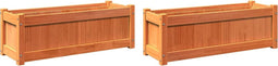 vidaXL - Plantenbakken - 2 - st - cm - massief - grenenhout - wasbruin