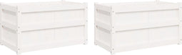 vidaXL - Plantenbakken - 2 - st - cm - massief - grenenhout - wit
