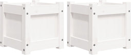 vidaXL - Plantenbakken - 2 - st - cm - massief - grenenhout - wit