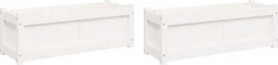 vidaXL - Plantenbakken - 2 - st - cm - massief - grenenhout - wit